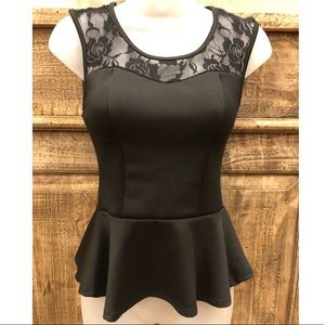 Fancy Black Peplum with Lace